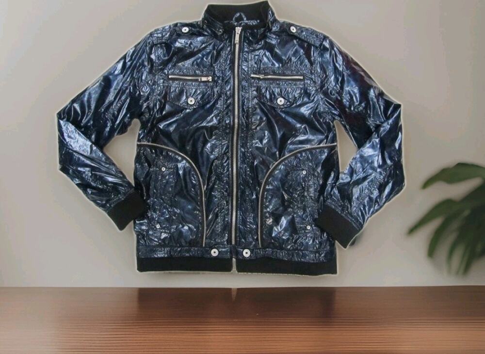 Victorious Los Angeles Premium Collection Coated Glossy Shiny Mens Jacket L